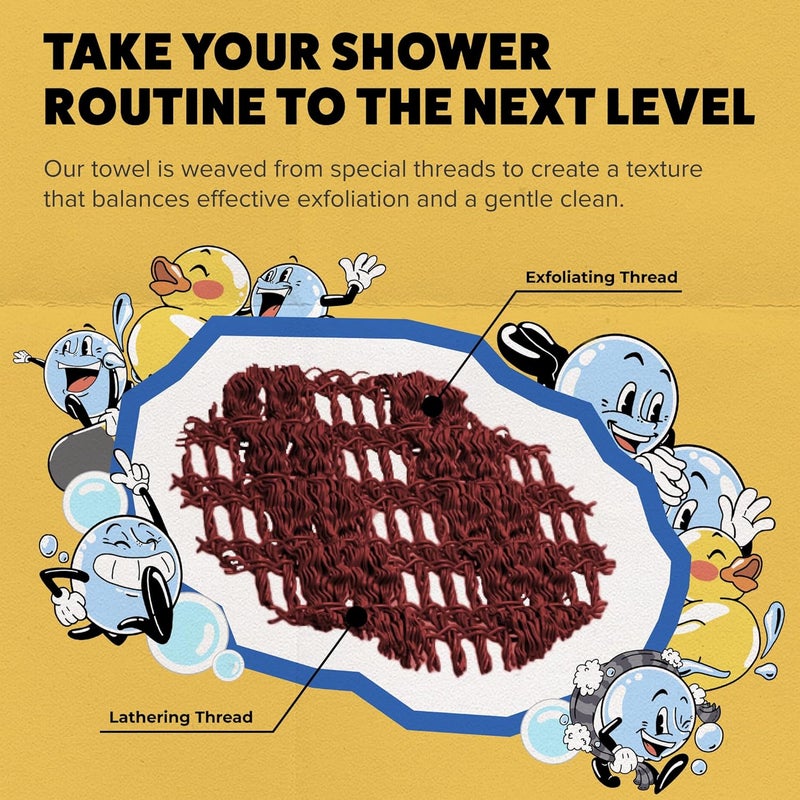 GOSHI Exfoliating Shower Towel - Rip-Resistant Exfoliating Washcloth for All Skin Types - Brick Red - Made in Japan - Image 5