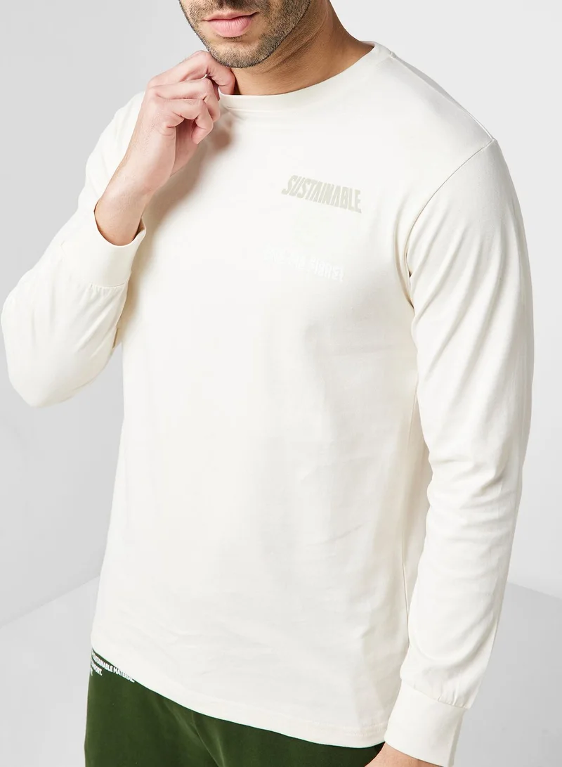Namshi x Sustainable Long Sleeve T-shirt With Back Print