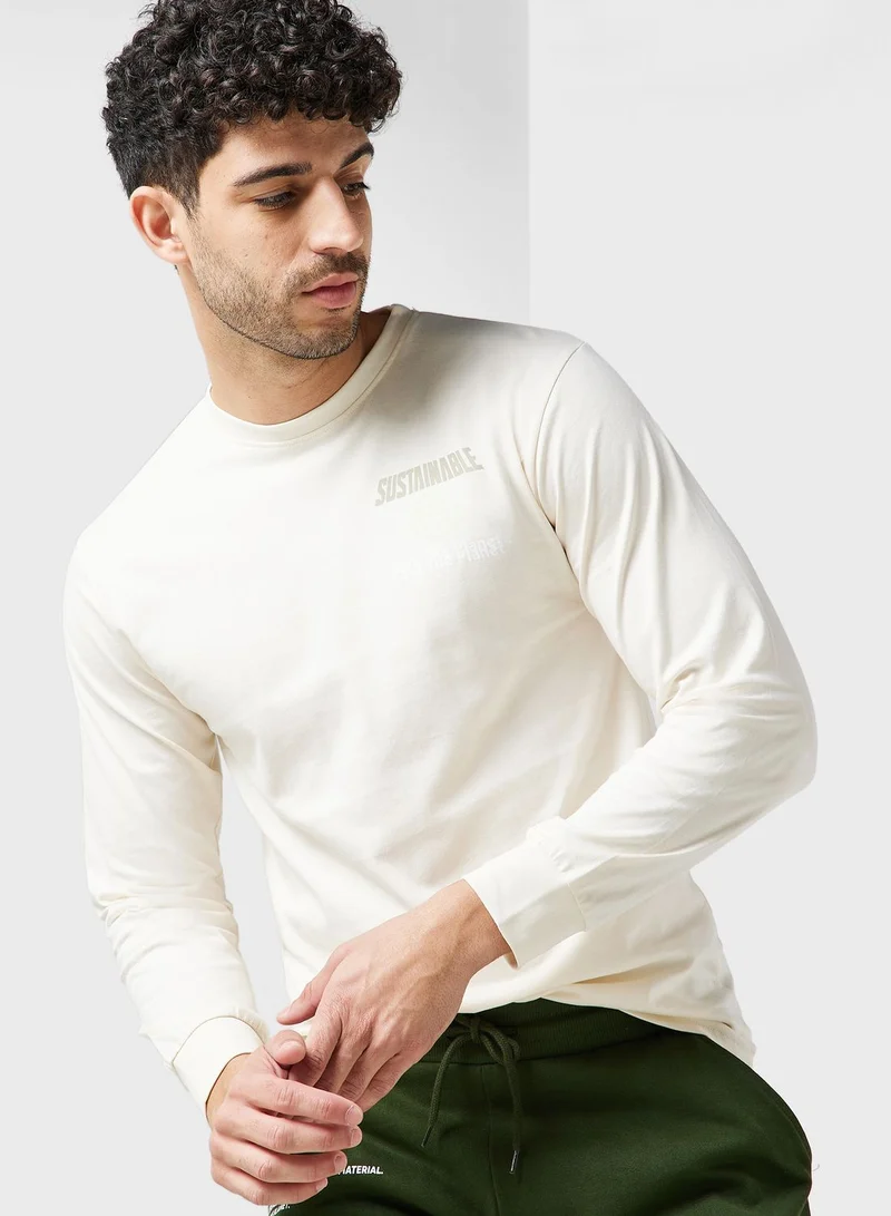 Namshi x Sustainable Long Sleeve T-shirt With Back Print