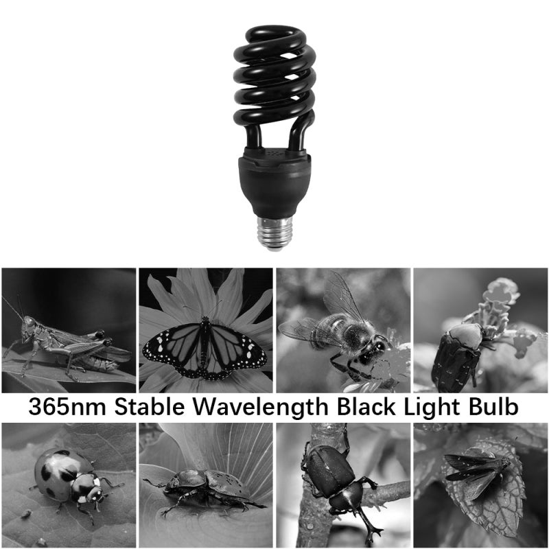 Black Light Bulbs: 2 Pack 365nm Wavelength High Efficiency - Cost Saving UV Bulb for Farmland Forests Fish Ponds Halloween Parties - Image 2