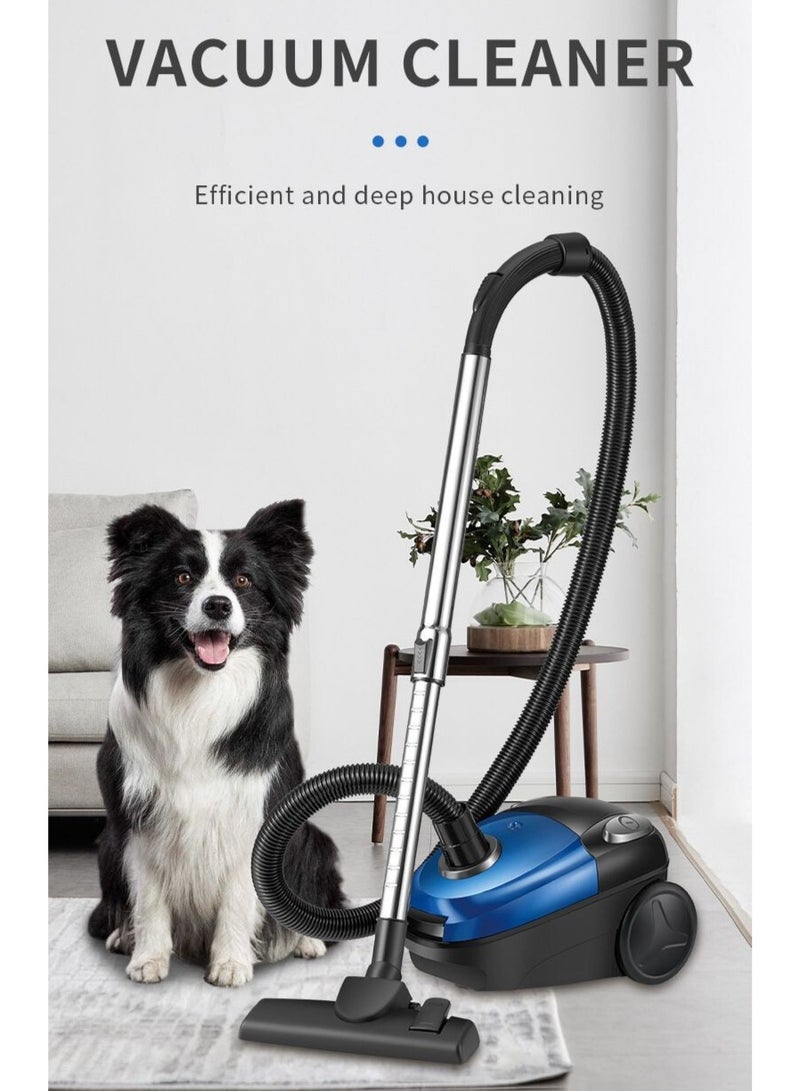 2000W Wet and Dry Canister Vacuum Cleaner High-Power Bagged Vacuum for Home Office & Commercial Use  4.5M Cord  Blue - Image 3