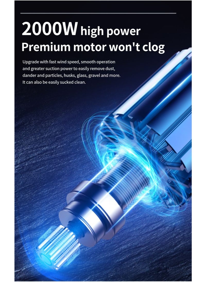 2000W Wet and Dry Canister Vacuum Cleaner High-Power Bagged Vacuum for Home Office & Commercial Use  4.5M Cord  Blue - Image 5