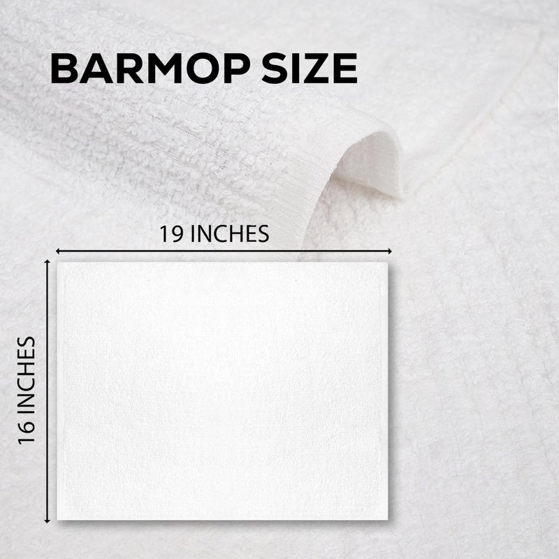 Zuperia Bar Mop Kitchen Towels - Pack Of 12 (16""X19 ) 100% Ring Spun Cotton - Dish Washcloths For Superb Cleaning And Less Lint - Highly Absorbent Dish Cloths And Dish Towels For Everyday Use (White) - Image 4