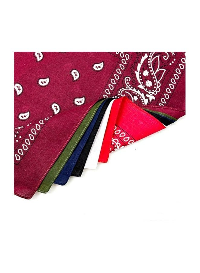 خاجول 6 قطع من الباندانات القطنية، أغطية رأس مطبوعة بنقشة بيزلي للرجال والنساء، منديل عنق متعدد الاستخدامات وحجاب للرأس لركوب الدراجات والهيب هوب، (متعدد الألوان) - Image 2