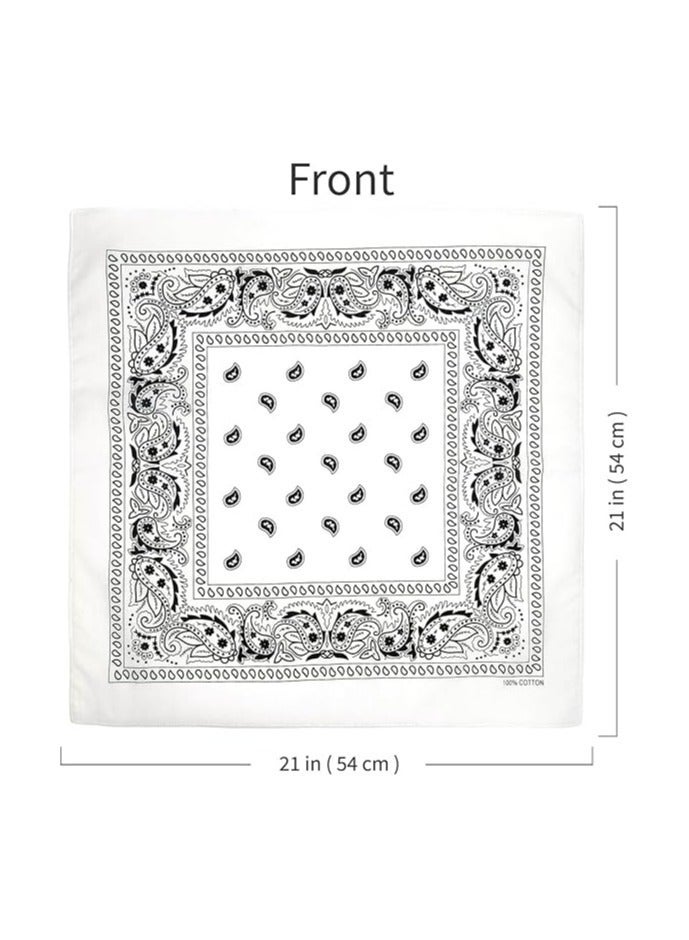 خاجول 6 قطع من الباندانات القطنية، أغطية رأس مطبوعة بنقشة بيزلي للرجال والنساء، منديل عنق متعدد الاستخدامات وحجاب للرأس لركوب الدراجات والهيب هوب، (متعدد الألوان) - Image 4