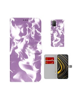 HuHa Case Cover For Xiaomi Poco M3 / Redmi 9 Power / Redmi 9T / Redmi Note 9 4G Cloud Fog Pattern Horizontal Flip Leather Case with Holder & Card Slot & Wallet Purple 