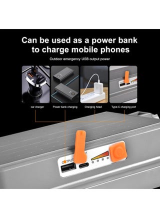 مصباح كشاف LED ممتاز مقاوم للماء يعمل بالطاقة الشمسية، مصباح عمل يدوي، فانوس تخييم بأربعة أوضاع إضاءة، ضوء نهاري، مناسب للممرات والمتاجر والحدائق والتخييم في الأماكن المغلقة والمفتوحة. - view 4