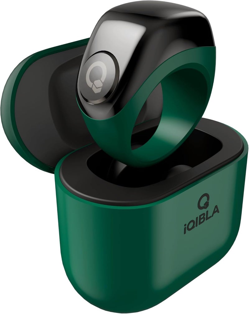 خاتم ، خاتم tasbih ، الصلاة المسلمة ، تذكير توقيت الصلاة ، شاشة OLED ، العداد ، مقاوم للماء IPX67 ، تكنولوجيا قابلة للارتداء ، 3 أحجام متوافقة (18/20 / 22 مم) ، تأتي مع حالة شحن (خضراء) - Image 1