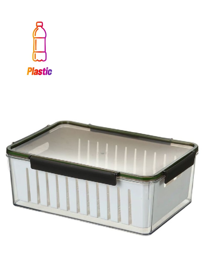 Felli Rectangular Refrigerator Storage Container White and Black 5.5 Liter Y1K110238 - Image 1