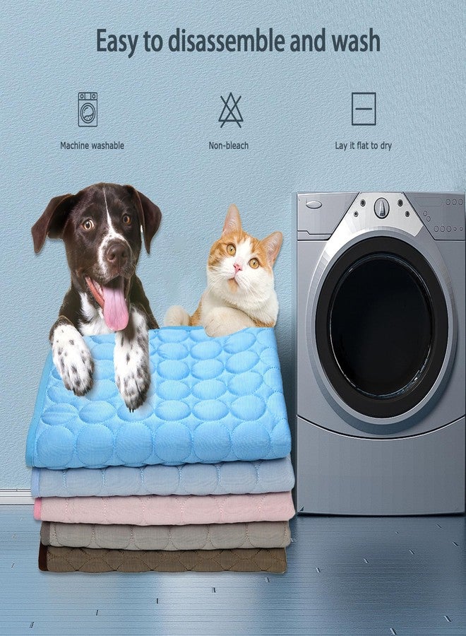 Pretoee Dog Cooling Mat - 40" x 28" Washable Instant Cooling Pet Pad for Dogs & Cats, Pet Sleeping Bed for Indoor Outdoor in Summer, Portable Non-Toxic Kennel Puppy Crate Pad, Blue (XL(40'' x 28'')) - Image 5