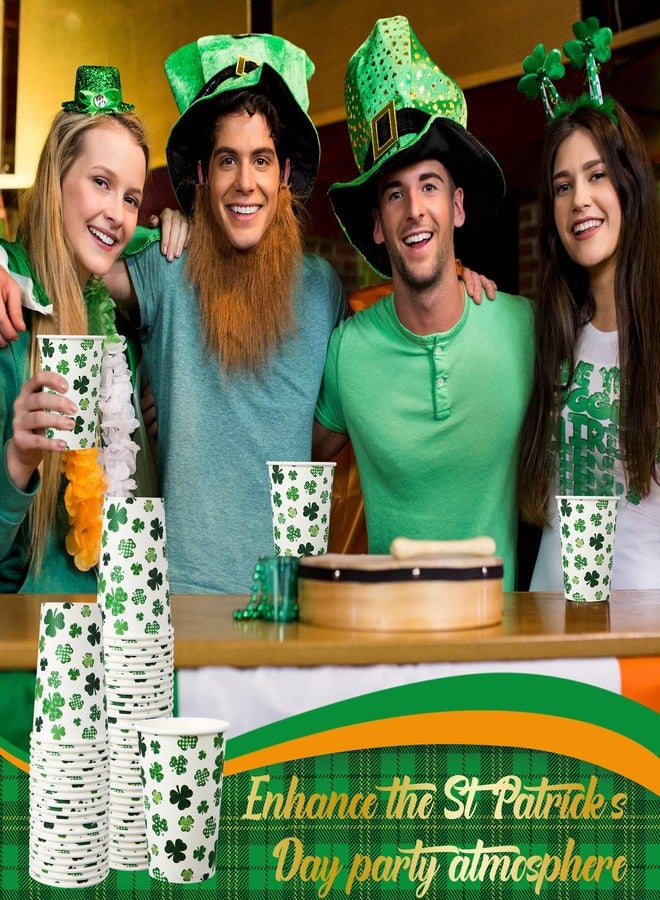 Maxcheck 100 Pcs St Patrick's Day Disposable Cups 9 oz Paper Cups Green Shamrock Coffee Cups Drinking Cups for Coffee, Water, Juice, Hot and Cold Drinks, St Patrick's Day Party Supplies - Image 3