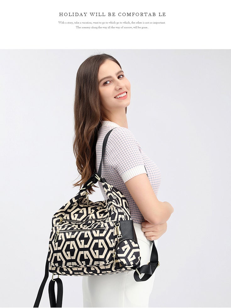 Tote Bag Women'S Large Capacity Commuting High-End Backpack Casual Printed Oxford Cloth Multi-Purpose Single-Shoulder Crossbody Bag - Image 3