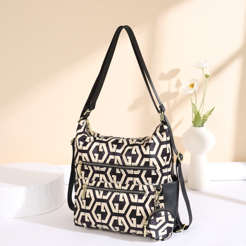 Tote Bag Women'S Large Capacity Commuting High-End Backpack Casual Printed Oxford Cloth Multi-Purpose Single-Shoulder Crossbody Bag - Image 1