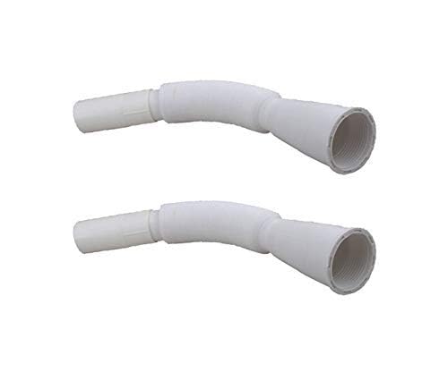 SVDK BathroomKitchen Sink Flexible PVC Waste Pipe Drain HoseOutlet Tube Connector Basin Down Corner PACK OF 2 Piece - Image 1