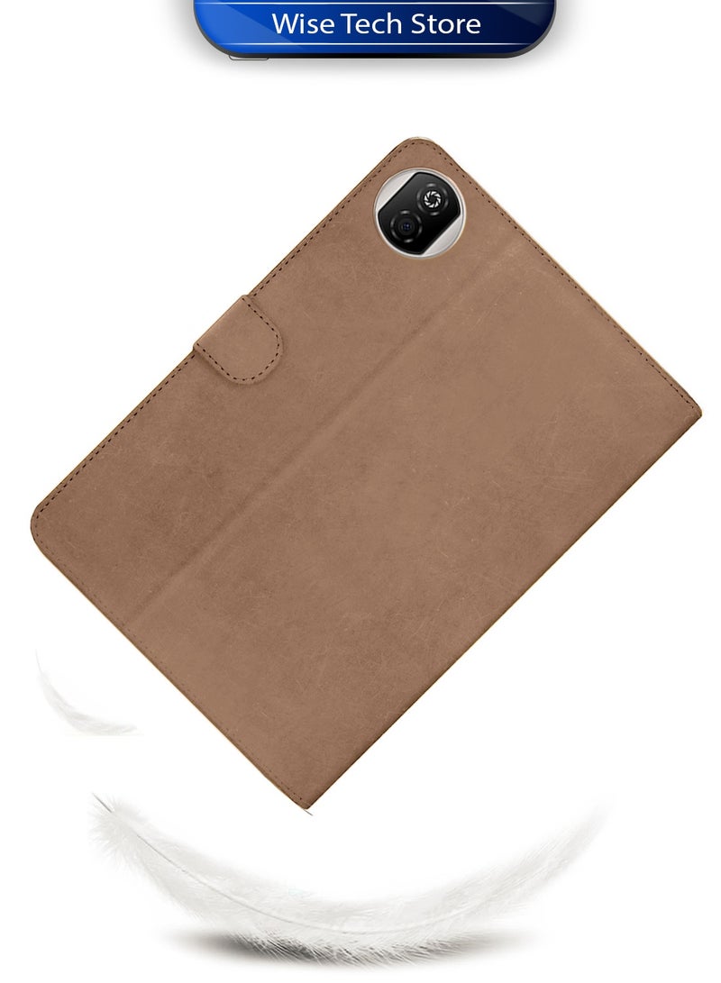 دبليو تيك غطاء واقٍ لهاتف Honor Pad X7 2025 بحجم 8.7 بوصة مصنوع من جلد PU مع إغلاق مغناطيسي (TCFPSR) - بني - Image 2