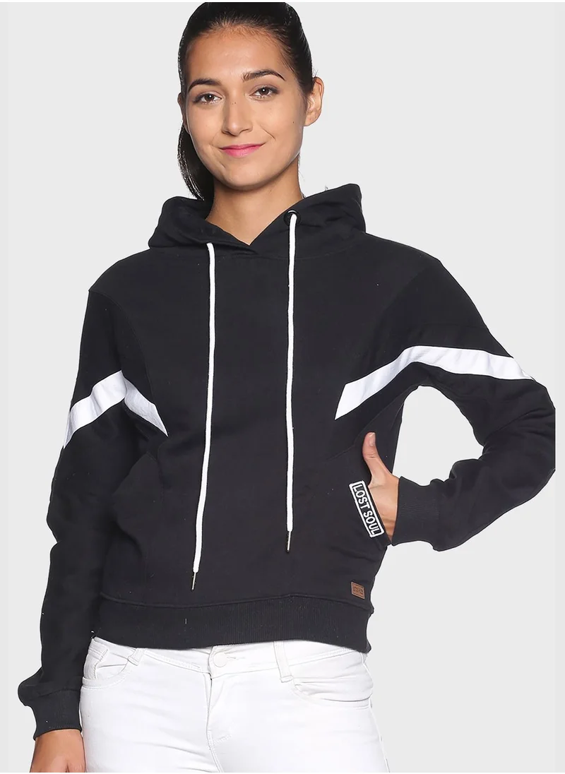 Campus Sutra Color block Hoodie