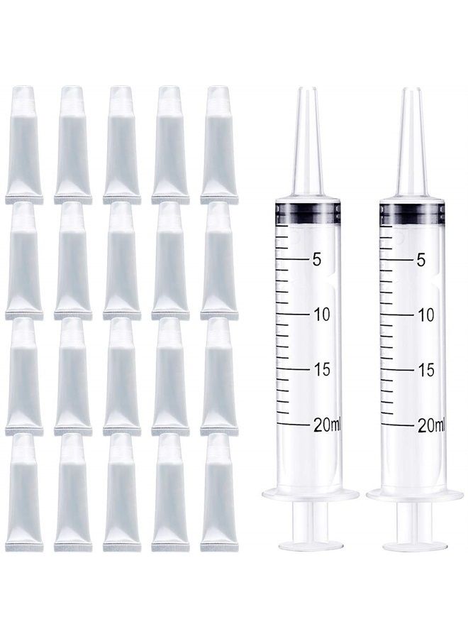 AKIRO 20Pcs Empty Refillable 10ml Mini Clear Lip Gloss Balm Cosmetic Containers With Syringe for DIY Lip Gloss - Image 1