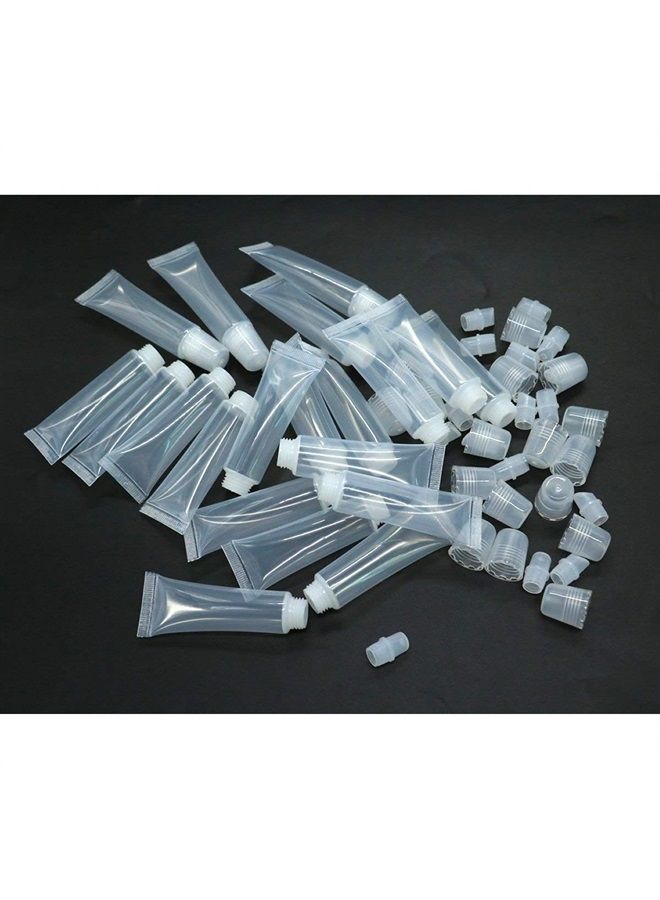 AKIRO 20Pcs Empty Refillable 10ml Mini Clear Lip Gloss Balm Cosmetic Containers With Syringe for DIY Lip Gloss - Image 3
