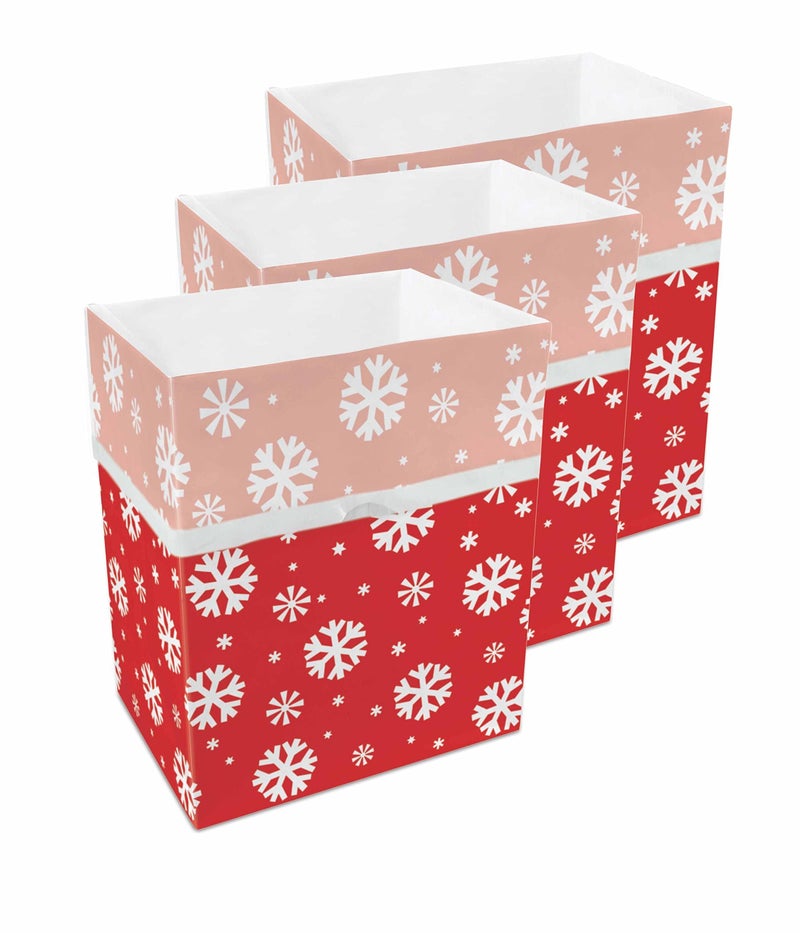 Clean Cubes 13 Gallon Disposable PopUp Trash Cans 3Pack with Fitted Bags  Foldable Garbage  Recycling Bins for Parties Events  Kitchen Snowflake 17 H x 135 W x 10 D - Image 3