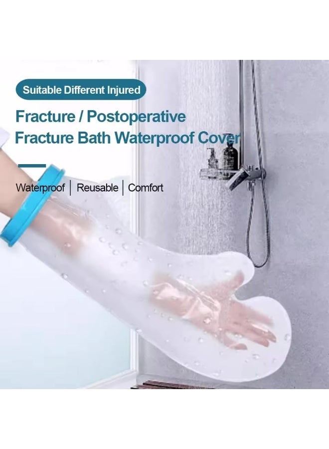 Waterproof Cast Covers for Shower Adult, Watertight Cast Protector for Arm Hand Wrist Finger Leg Knee Foot Ankle Thigh Elbow, Reusable Elastic Cast Bag for Bandage (Adult Straight Arm) - Image 4