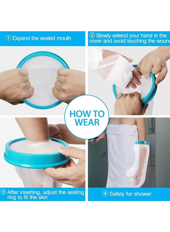 Waterproof Cast Covers for Shower Adult, Watertight Cast Protector for Arm Hand Wrist Finger Leg Knee Foot Ankle Thigh Elbow, Reusable Elastic Cast Bag for Bandage (Adult Straight Arm) - Image 5