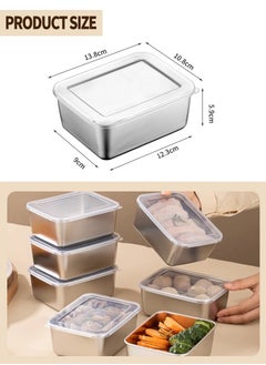 Beirui 4PCS Stainless Steel Crisper, Refrigerator Crisper, Stainless Steel Lunch Box, Portable Food, Fruit, Snack Organiser, Sealed Organiser  - Image 3