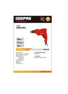GEEPAS Geepas Rotary Drill, 10Mm, Grd0500  - Image 3