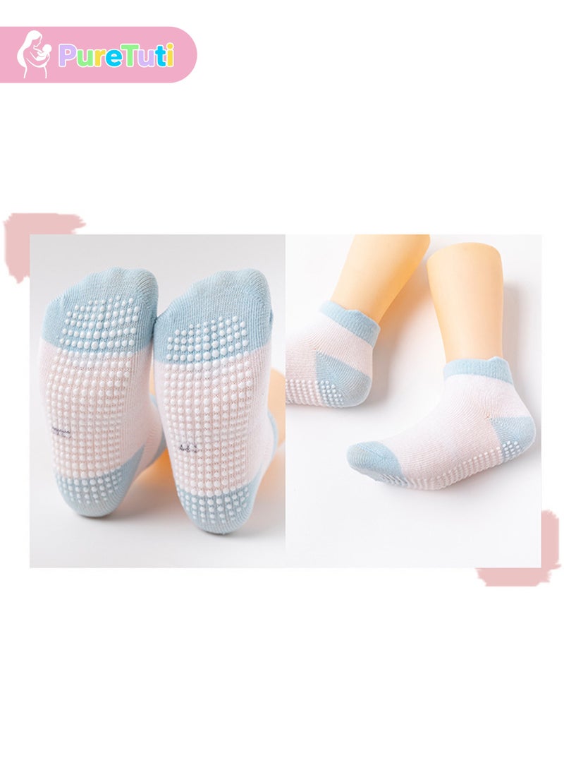 طفل نقي 6 أزواج من جوارب الأطفال غير القابلة للانزلاق، جوارب كاحل غير قابلة للانزلاق، جوارب كاحل غير قابلة للانزلاق مناسبة للأطفال من سن 0 إلى 7 سنوات من الأولاد والبنات - Image 4