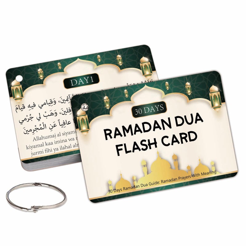 YIYDONG 30 Daily Ramadan dua Card Set,Ramadan dua Cards Arabic & English with English meening for Kindergarten, Preschool, Homeschool - Image 5