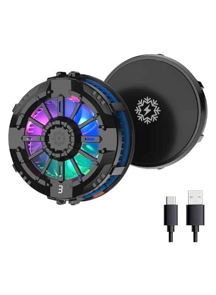 erorex Magnetic Mobile Cooler, Semiconductor Technology Phone Cooler for iPhone 12/13/14/15, 3 Cooling Modes, LCD Display, Instant Gaming Fan for iPhone, iPad and Android, Mobile Radiator (Black)  - Image 1