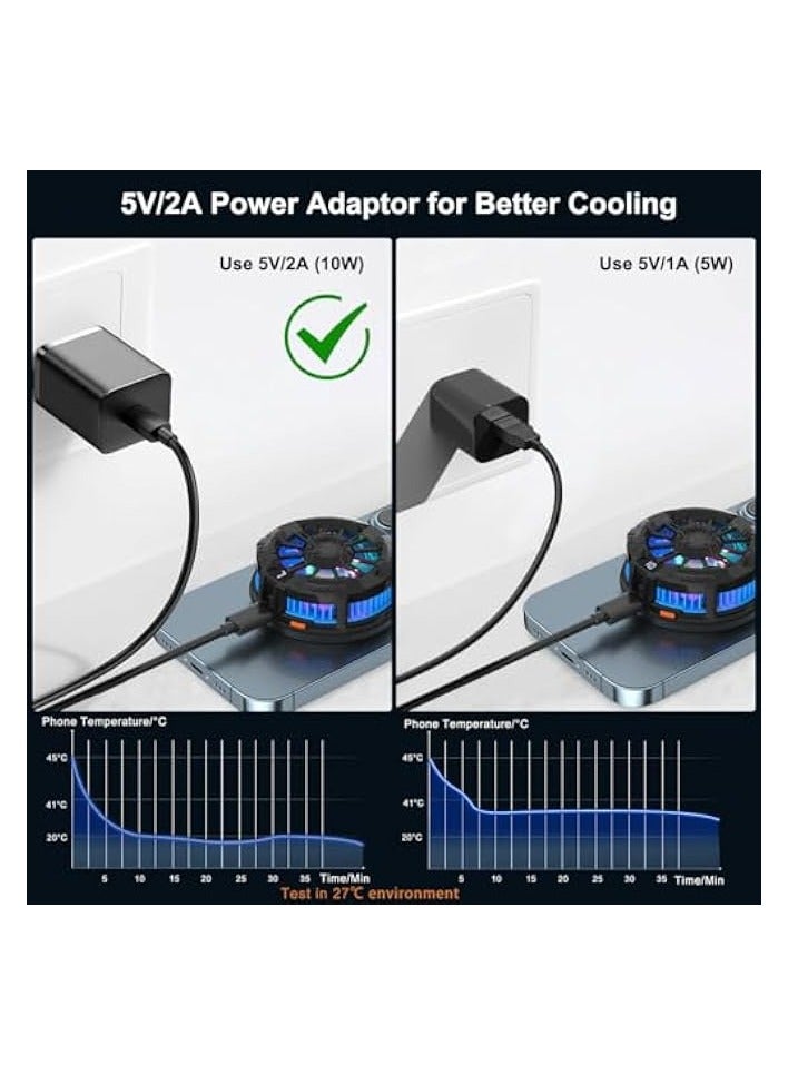 erorex Magnetic Mobile Cooler, Semiconductor Technology Phone Cooler for iPhone 12/13/14/15, 3 Cooling Modes, LCD Display, Instant Gaming Fan for iPhone, iPad and Android, Mobile Radiator (Black)  - Image 2