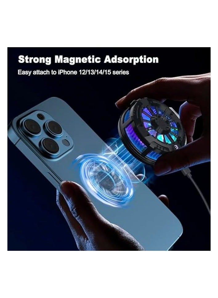 erorex Magnetic Mobile Cooler, Semiconductor Technology Phone Cooler for iPhone 12/13/14/15, 3 Cooling Modes, LCD Display, Instant Gaming Fan for iPhone, iPad and Android, Mobile Radiator (Black)  - Image 4