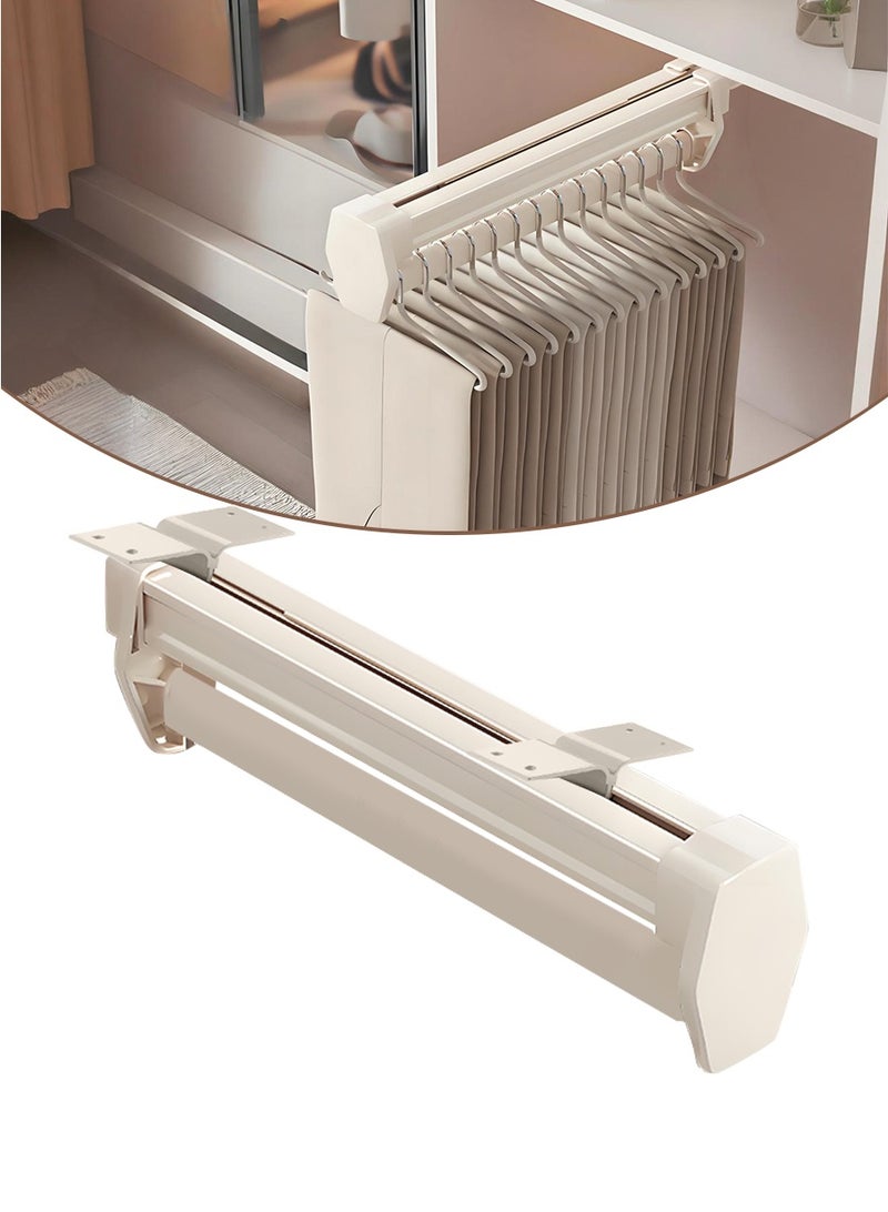 BEIRUI 56cm Multi-functional retractable pants rack, extendable pull out pants rack hanger, sliding heavy duty steel hanger rail, pull out closet, scarf, pants, clothes, towel storage slider 56CM - Image 1