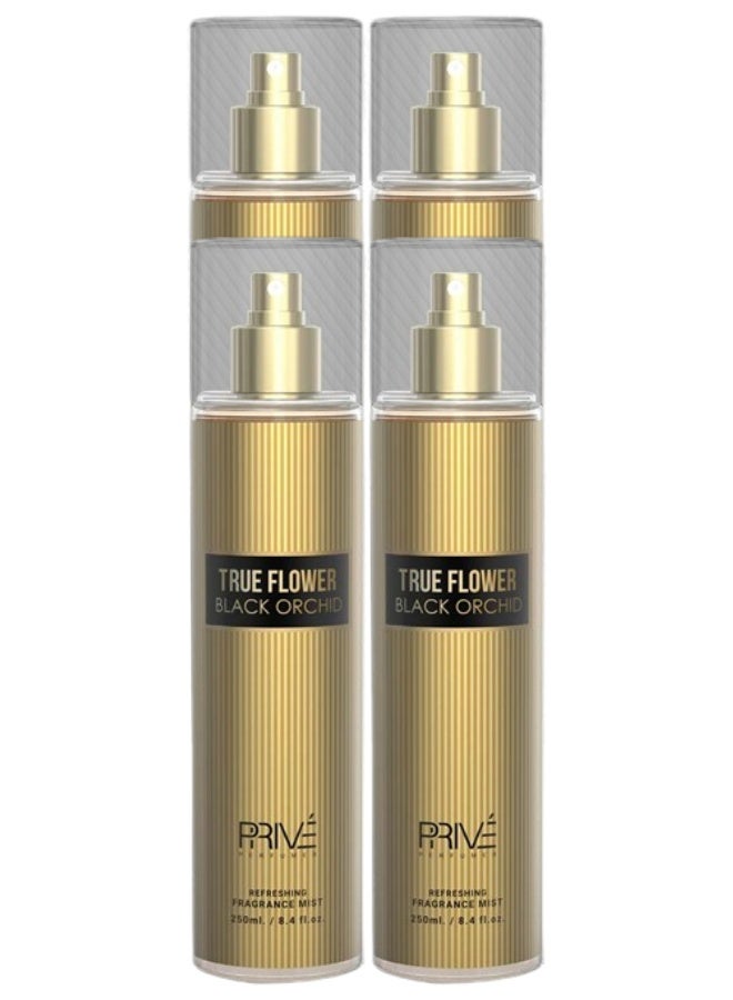 PRIVE 4 Pieces True Flower Black Orchid Fragrance Mist 250ML - Image 1