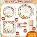 Skybooly 350 Pcs a Little Cutie Is on The Way Baby Shower Tableware Set Baby Shower Plates Napkins Cups Dessert Forks Disposable Supplies for 50 Guests Cute Orange Party Decoration - Image 4