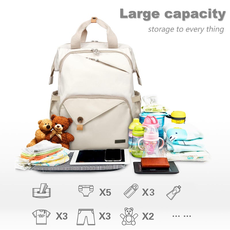 Hap Tim Baby Diaper Bag for Boys Girls, Large Backpack Diaper Bags with Double Compartments, Baby Registry Search Shower Gifts Stuff Newborn Must Havesï¼ˆ7340-KKï¼‰ - Image 2