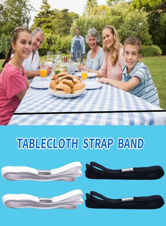 funkawa Table Bungees Tablecloth Strap Band Elastic Table Cloth Bands Tablecloth Bungee Cord to Hold Down Table Cloth for Picnic, Camping, Outdoor Tables, Wedding, Parties etc - (White, Black,8 Pieces) - Image 4