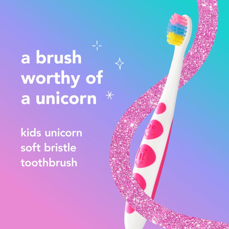 Hello Soft Kids Toothbrushes, Unicorn Toothbrush Pack with Wide Handles, Made for Kids of All Ages, BPA-Free, Super Soft Bristles, Gentle on Gums, Tough on Pesky Plaque, 6 Pack - Image 2