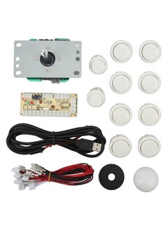 Thoraya DIY USB Controller Computer Rocker Oval Ball Joysticks with Control Chip for Arcade Game White  - Image 1