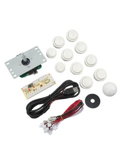 Thoraya DIY USB Controller Computer Rocker Oval Ball Joysticks with Control Chip for Arcade Game White  - Image 2