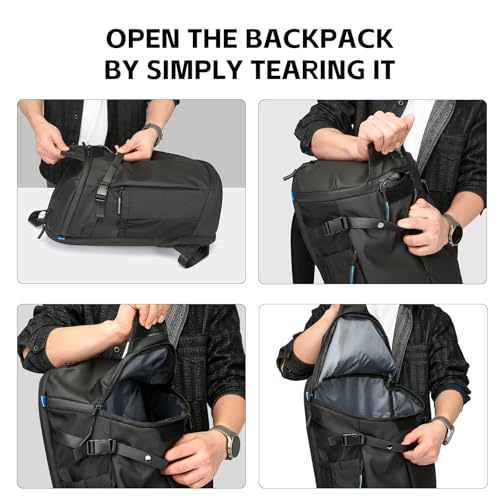 TANGCORLE Travel Backpack for Men,Water Ressistant 17.3 Inches Laptop Backpack Lightweight Sports Casual Backpack for Travel/Commuter/Outdoor,Black - Image 5