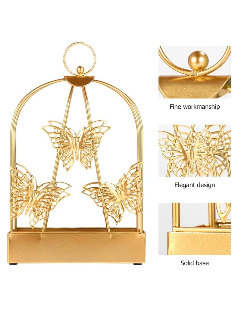 Excefore Decorative Tray Metal Tray Coil Holder Birdcage Retro Portable Incense Burner Incense Burner Holder Coil Holder for Home and Camping Golden Candlestick Holders Candlestick Holders  - Image 5