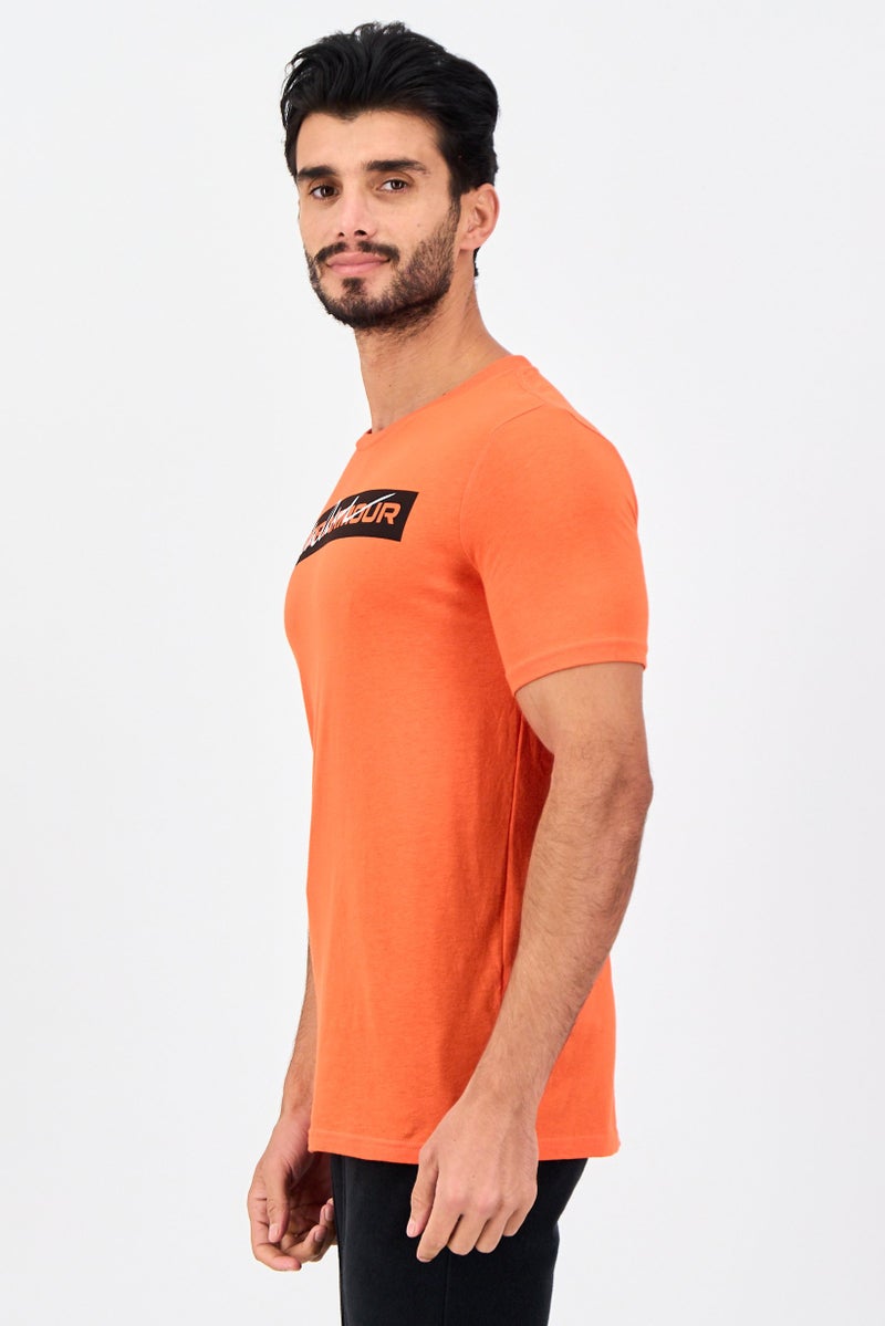 UNDER ARMOUR Men Loose Fit Short Sleeve Outdoor T-Shirt, Orange - Image 2