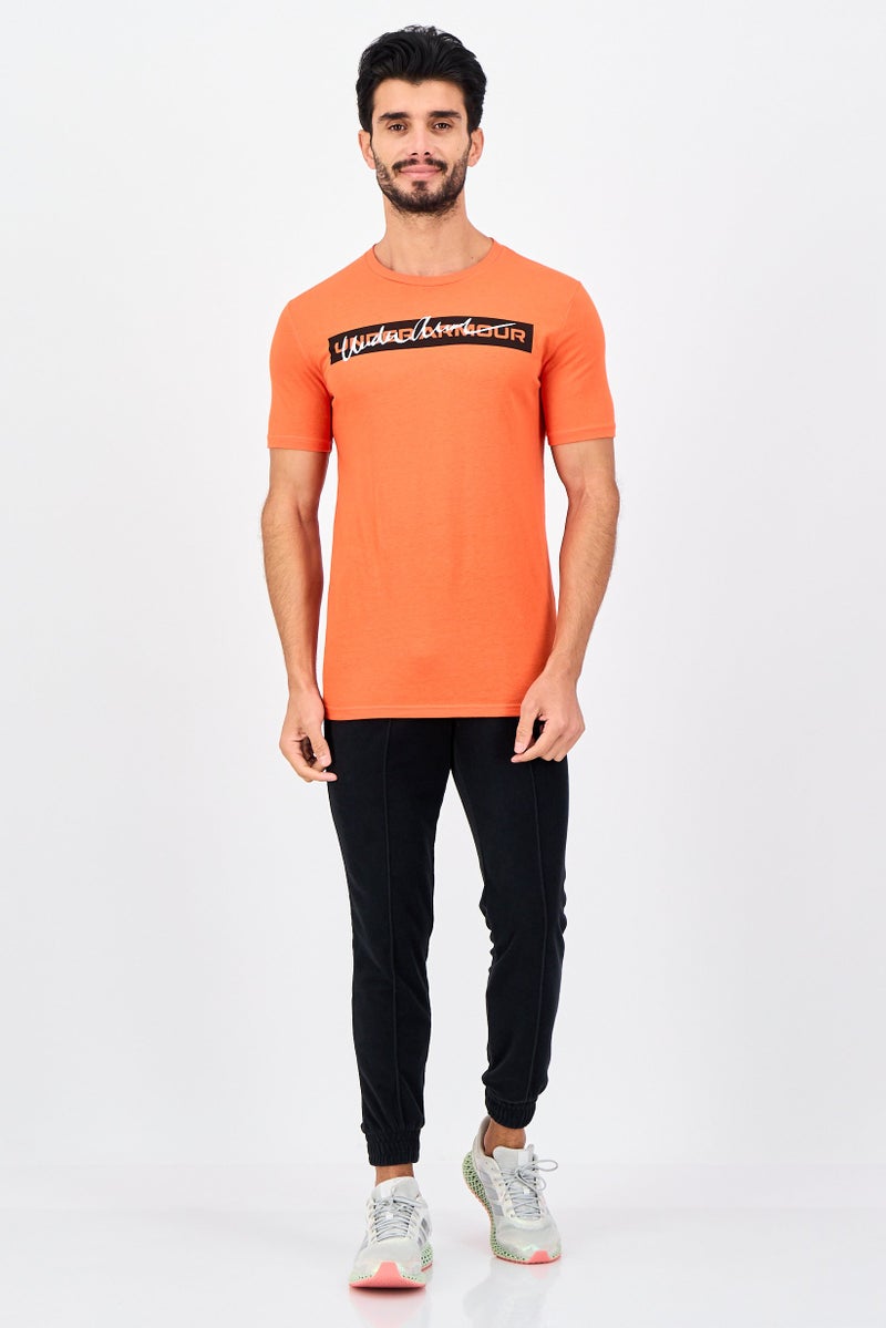 UNDER ARMOUR Men Loose Fit Short Sleeve Outdoor T-Shirt, Orange - Image 4
