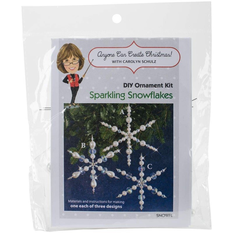 Solid Oak SNOWFL Sparkling Snowflakes Ornament Kit CrystalPearl