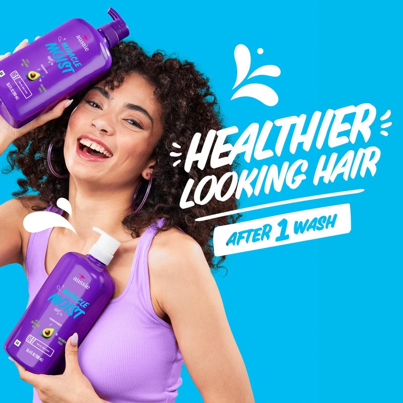 Aussie Paraben-Free Miracle Moist Shampoo with Avocado & Jojoba for Dry Hair, 30.4 Fluid Ounce, (Pack of 4) - Image 4