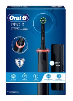 PRO 3 Electric Toothbrush Smart Pressure Sensor & Travel Case Gift, Black