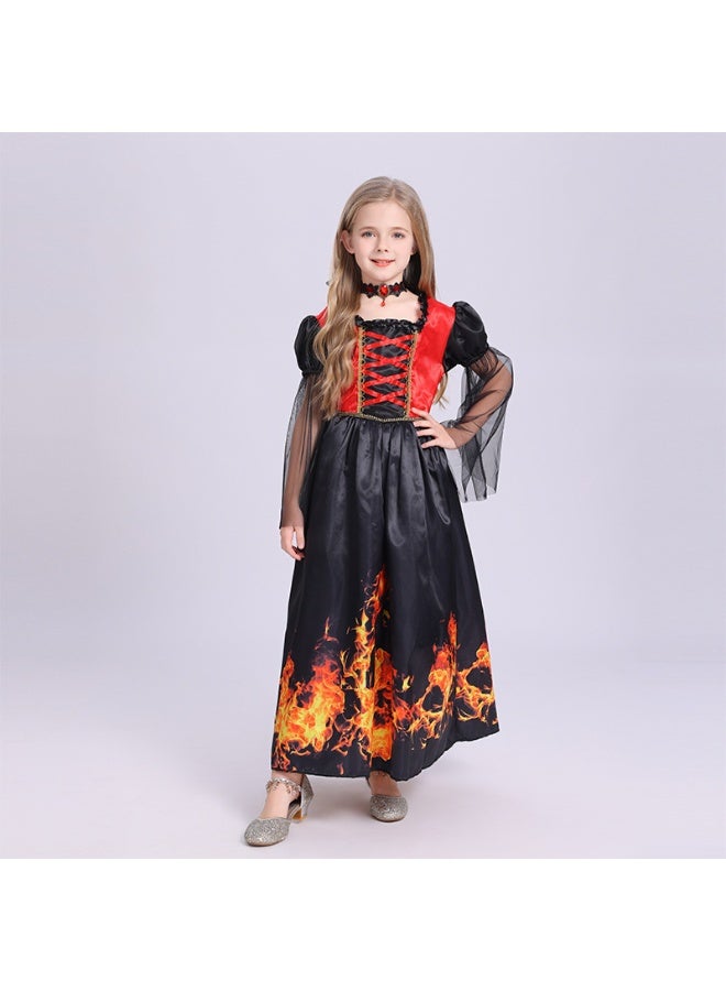 Royal Vampire Costume for Girls, Deluxe Set Halloween Gothic Victorian Vampiress Queen Costume - Image 3