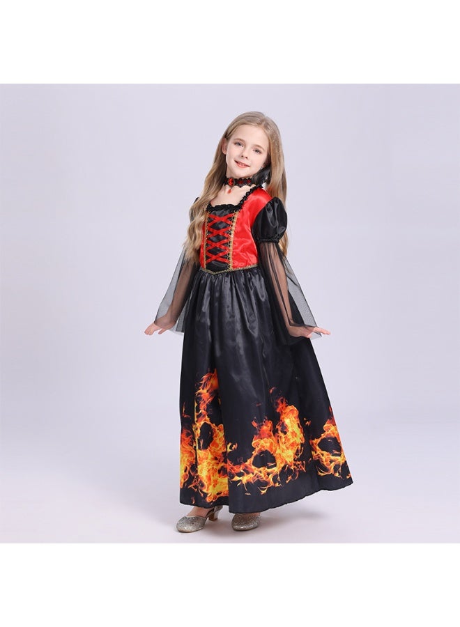 Royal Vampire Costume for Girls, Deluxe Set Halloween Gothic Victorian Vampiress Queen Costume - Image 4