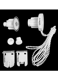 QZibeva QZIBEVA 1 Set Roller Blinds Holder and Mechanism Hardware Pack 2 Pcs Bracket1 Pcs Male 1 Pcs Female Control Unit Bead Chain 2 Pcs End Cap of Bottom Rods ROB11  - Image 1